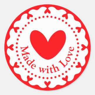 Made With Love Handmade Homemade Label Sticker