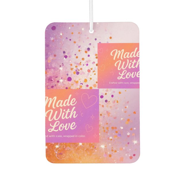 Made With Love Hanging Air Freshener (Front)