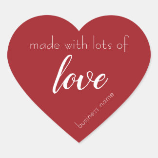 Made with Love Heart Shape Product Label