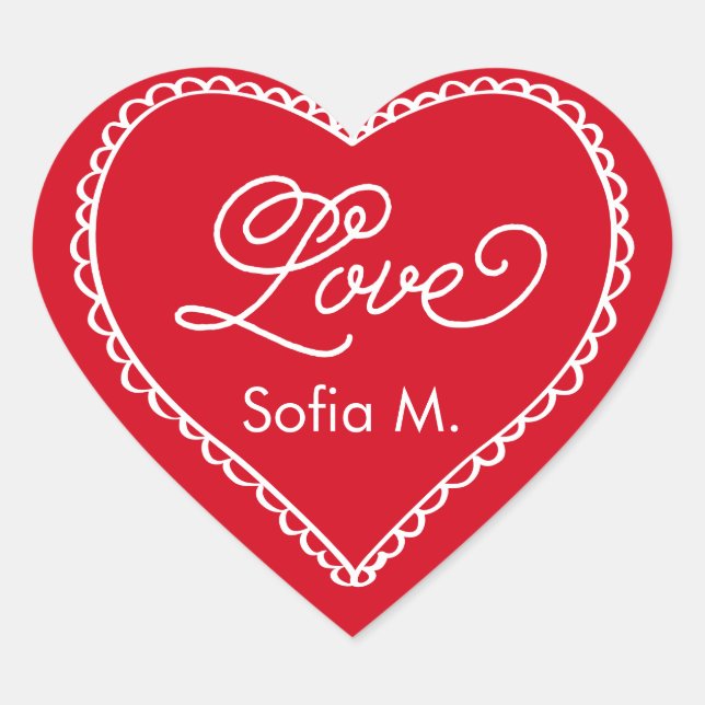 Made with Love Heart Sticker (Front)