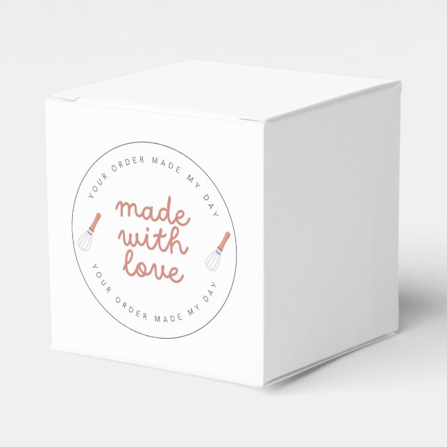 Made with love home bakery business favor box (Front Side)