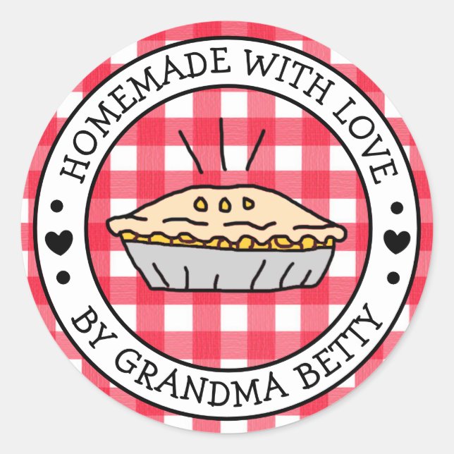 Made with Love, Homemade Apple Pie Gift Labels (Front)