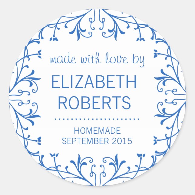 Made with Love Homemade Canning Gift Labels (Front)