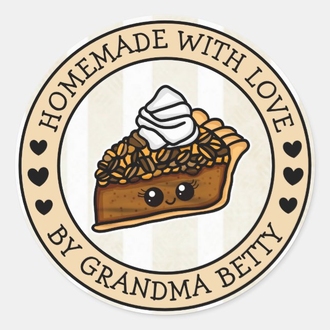 Made with Love, Homemade Pecan Pie Gift Labels (Front)