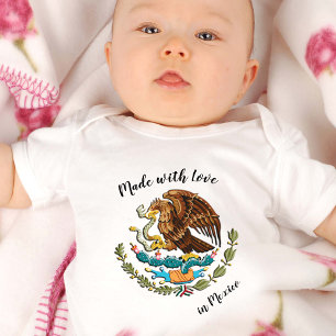 Made with Love in Mexico / Mexican flag Baby Bodysuit