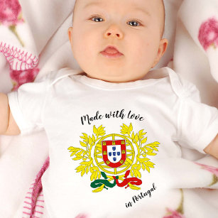 Made with Love in Portugal / Portuguese flag Baby Bodysuit