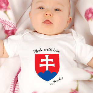 Made with Love in Slovakia / Slovakia flag Baby Bodysuit