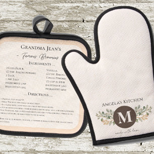 Made With Love Keepsake Recipe Oven Mitt & Pot Holder Set