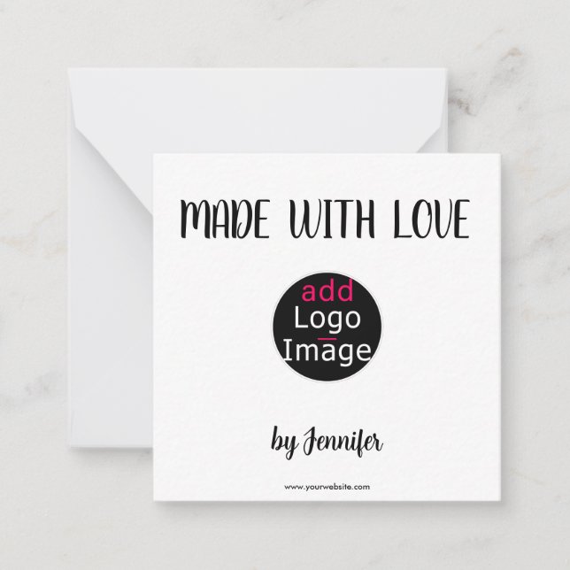Made With Love Modern Professional Custom Logo  Card (Front)