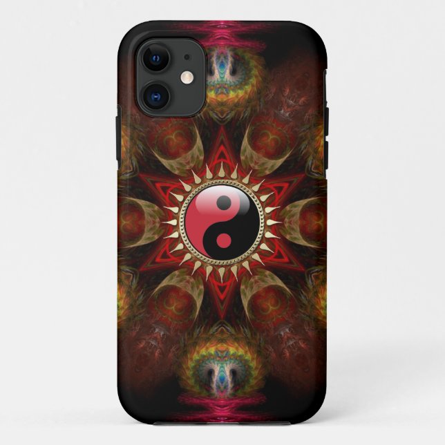 Made with Love : New Age Red YinYang Fractal Star Case-Mate iPhone Case (Back)