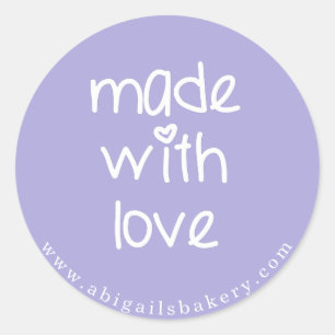 Made with love - Personalized Custom Colour Classic Round Sticker