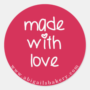 Made with love - Personalized Custom Colour Classic Round Sticker
