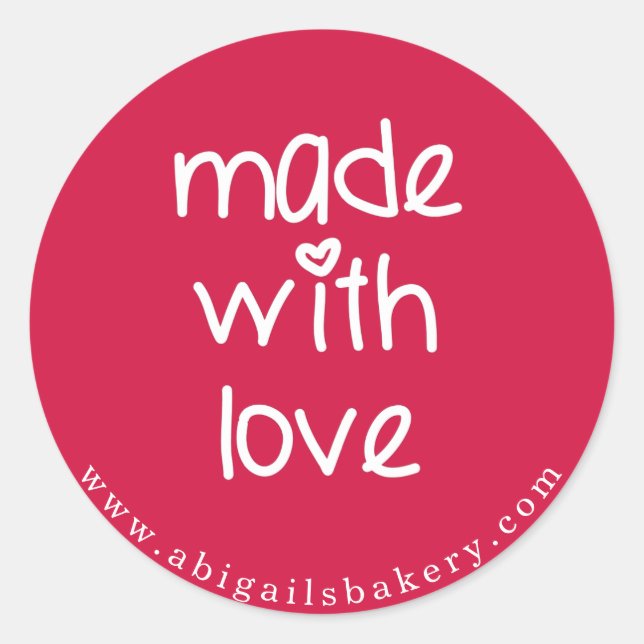 Made with love - Personalized Custom Colour Classic Round Sticker (Front)