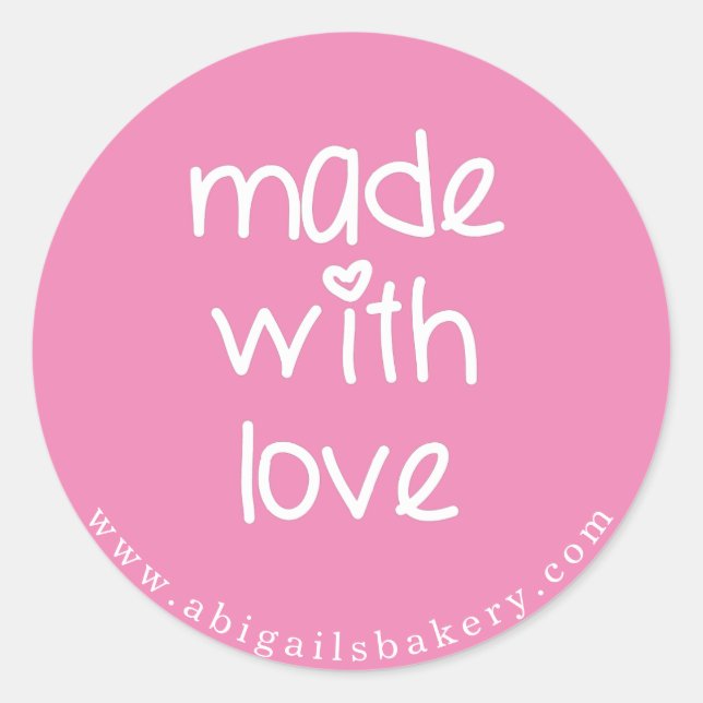Made with love - Personalized Custom Colour Classic Round Sticker (Front)
