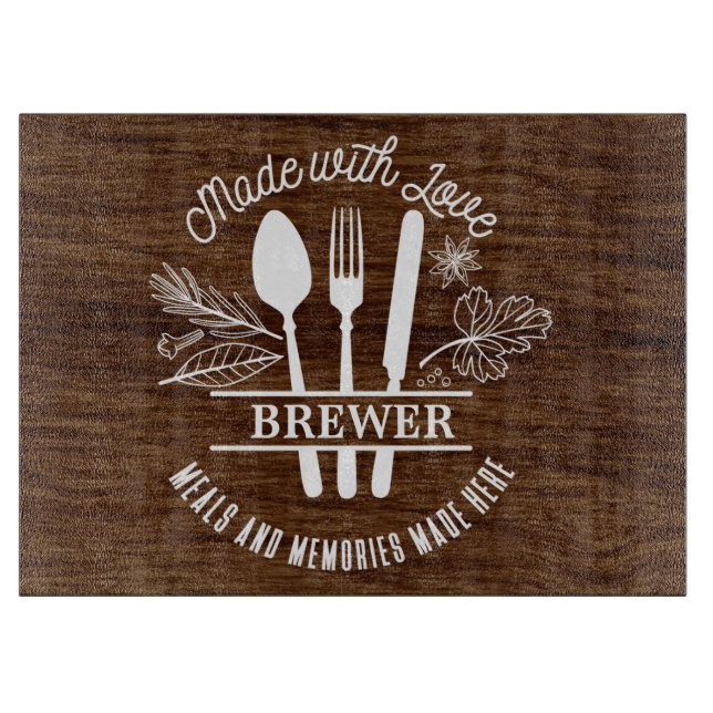 Made With Love Personalized Cutting Board (Front)