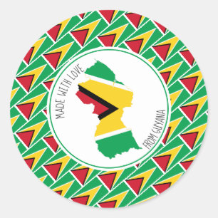 Made With Love Personalized GUYANA FLAG Guyanese Classic Round Sticker