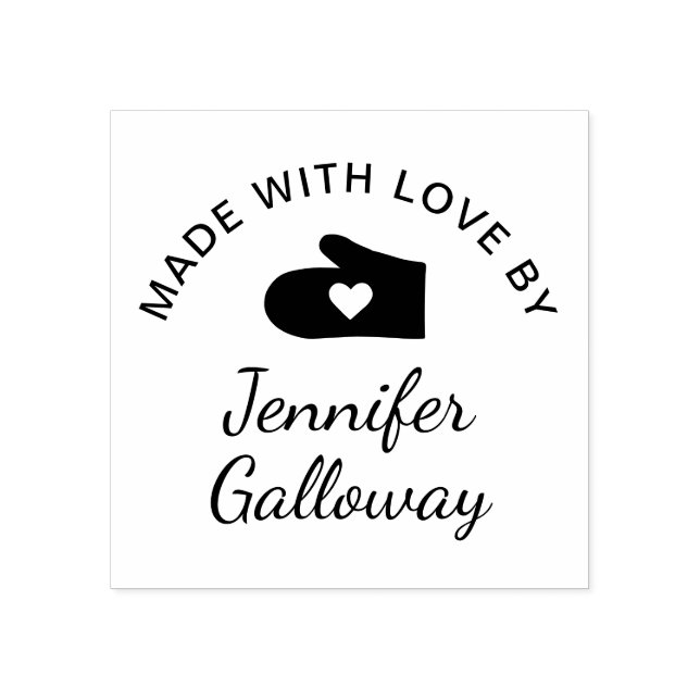 Made with Love Personalized Rubber Stamp (Imprint)