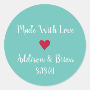 Made With Love Personalized Sticker