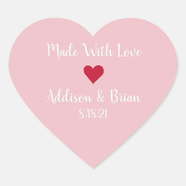 Made With Love Personalized Sticker (Front)