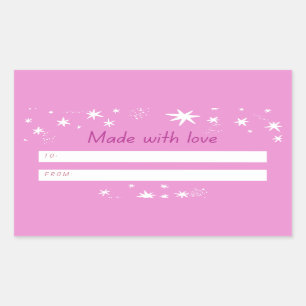 Made with Love pink & stars Sticker