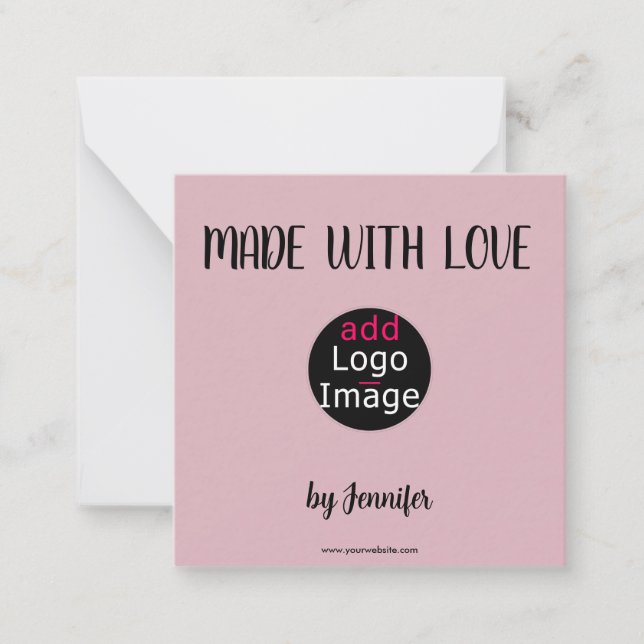 Made With Love Professional Custom Dusty Rose Pink Card (Front)