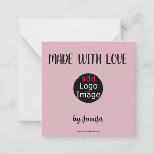 Made With Love Professional Custom Dusty Rose Pink Card