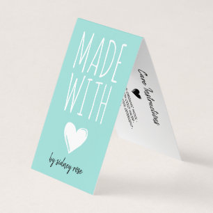 Made with Love Robin Egg Blue Hang Tag