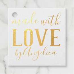 Made with Love Script Personalized Favour Tags