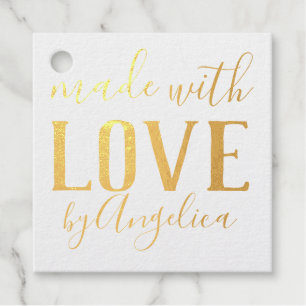 Made with Love Script Personalized Favour Tags