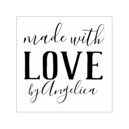 Made with Love Script Personalized Self-inking Stamp