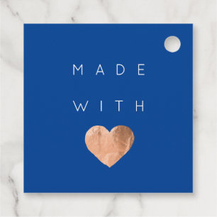 Made With Love Simply Heart Black Web Discount Blu Favour Tags