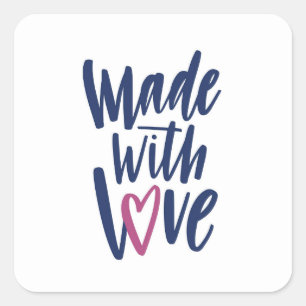 Made With Love Square Sticker