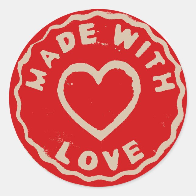 Made with love sticker DIY products (Front)