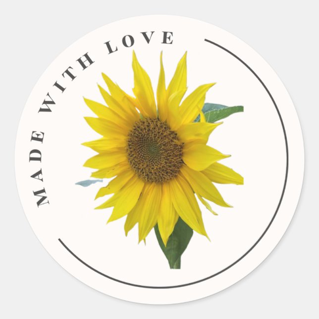 Made with Love, Sunflower Sticker (Front)
