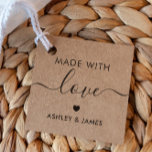Made With Love Tag, Handmade Gift Tag, Kraft Favour Tags<br><div class="desc">These are the perfect little gift tags. You can customize front and back text,  as well as change the colours.</div>