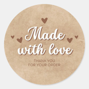 Made With Love Thank You For Your Order Classic Round Sticker