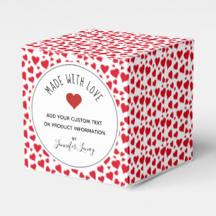 Made With Love Valentines Red Hearts Personalized Favor Box
