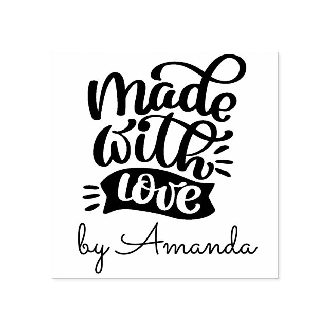 Made with Love Wood Art Stamp (Imprint)