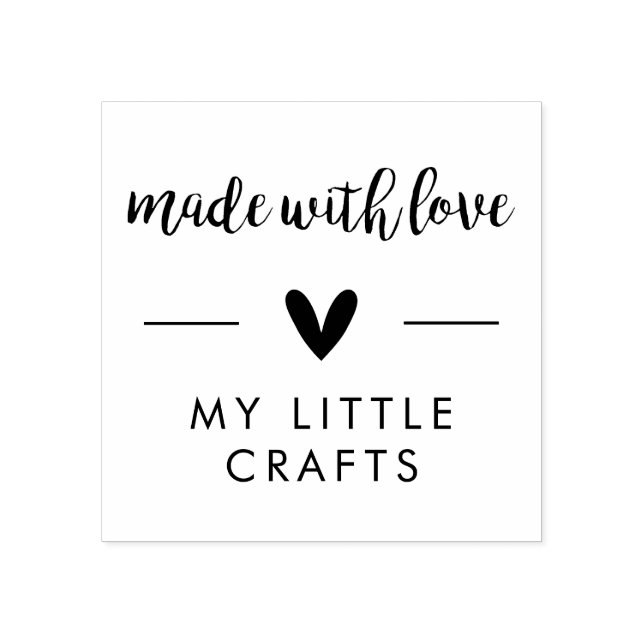 Made With Love, Your Business Name, Custom Rubber Stamp (Imprint)