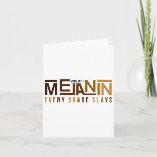 Made With Melanin Black Girl Magic Afro Beauty Bla Card