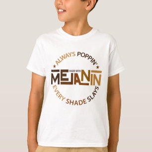 Made with Melanin Black Girl Magic Afro Beauty Bla T-Shirt