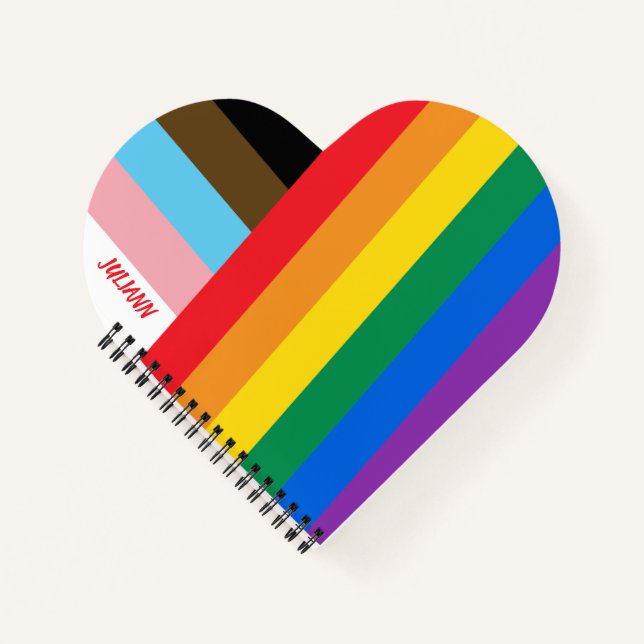 Made With Pride Rainbow Heart Custom Modern  Notebook (Front)