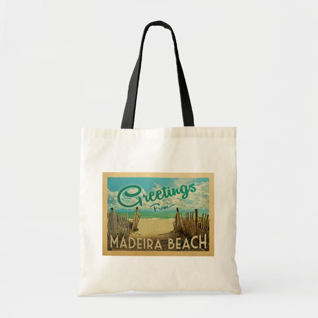 Madeira Beach Vintage Travel Tote Bag (Front)
