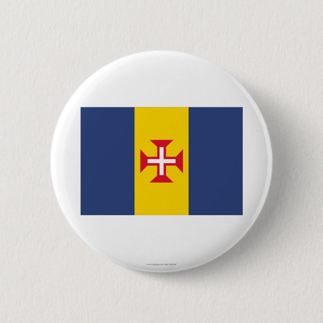 Madeira Flag 2 Inch Round Button (Front)