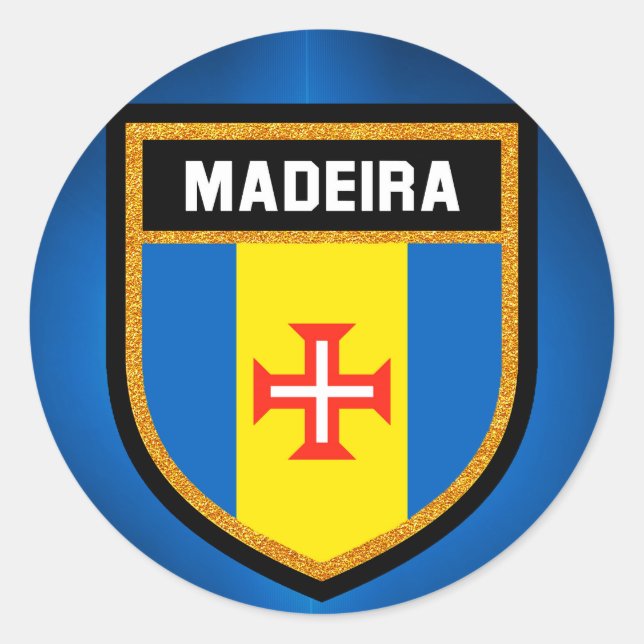 Madeira  Flag Classic Round Sticker (Front)