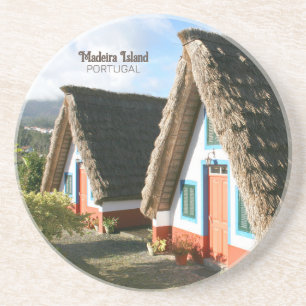 Madeira Island photo with Typical Houses, Portugal Coaster