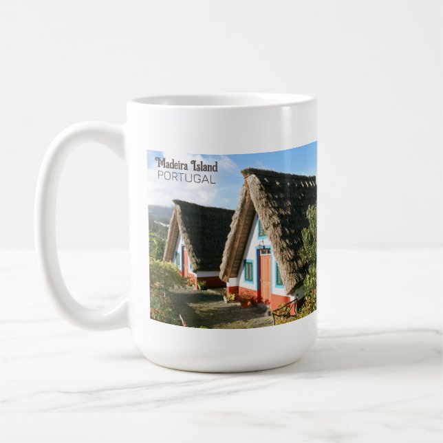 Madeira Island photo with Typical Houses, Portugal Coffee Mug (Left)