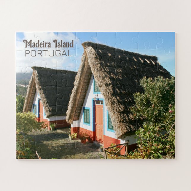 Madeira Island photo with Typical Houses, Portugal Jigsaw Puzzle (Horizontal)