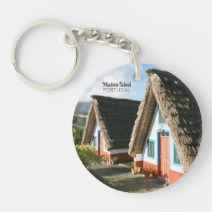 Madeira Island photo with Typical Houses, Portugal Keychain