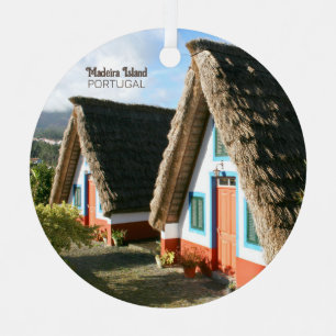 Madeira Island photo with Typical Houses, Portugal Metal Ornament